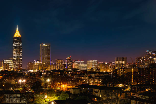 Atlanta city skyline at night